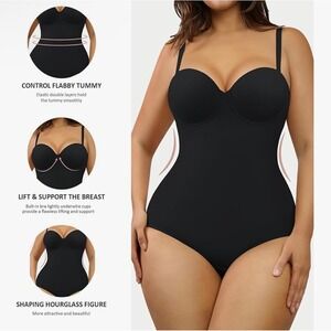 FeelinGirl Shapewear Bodysuit for Women Tummy Control Body Shaper Seamless‎